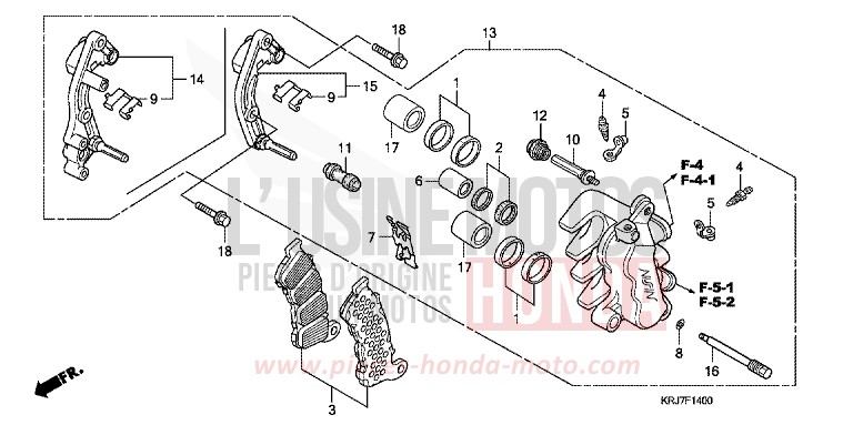 FRONT BRAKE CALIPER for S-Wing ABS PEARL COOL WHITE (NHA16) from 2011